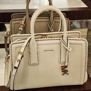Michael Kors Laila Satchel with Cream Gold Accents